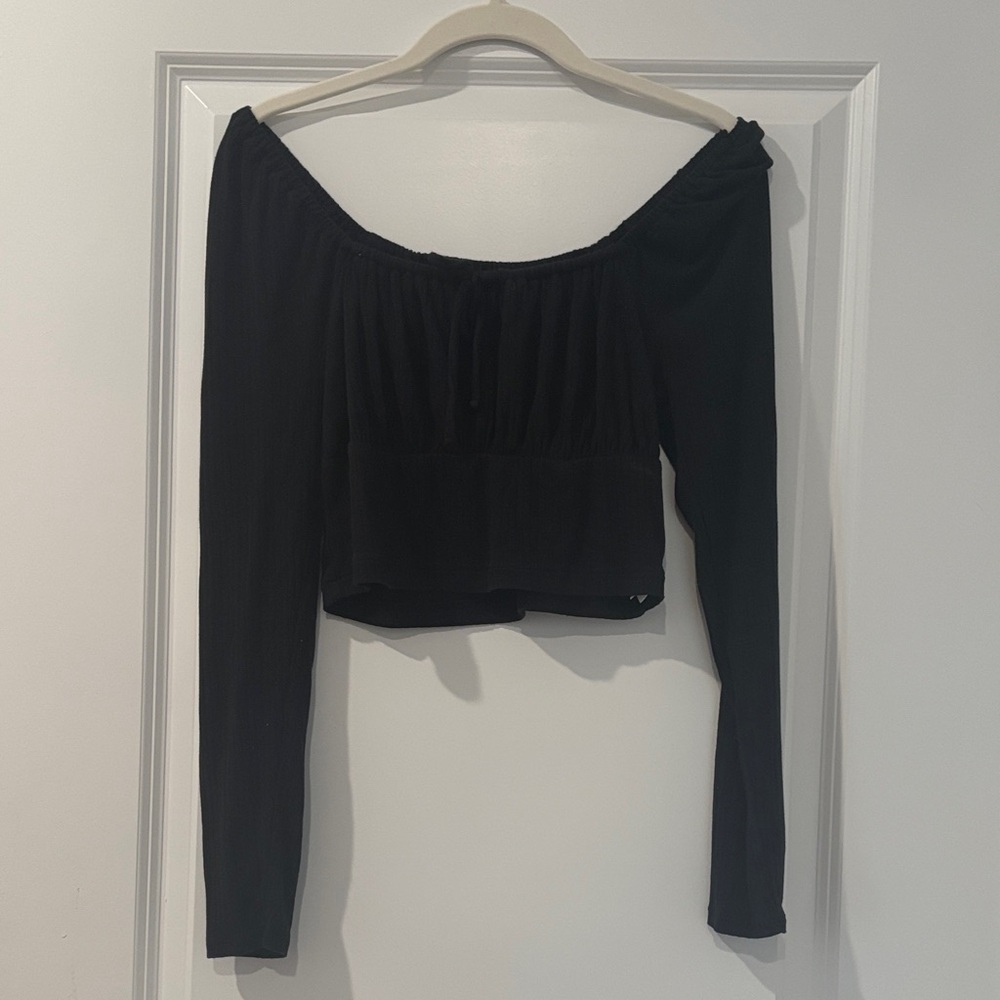 Madewell - Black Off-Shoulder Women's Crop Top